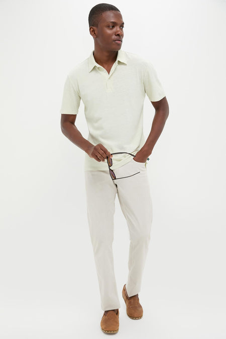 Sea Moss Drift Linen Polo