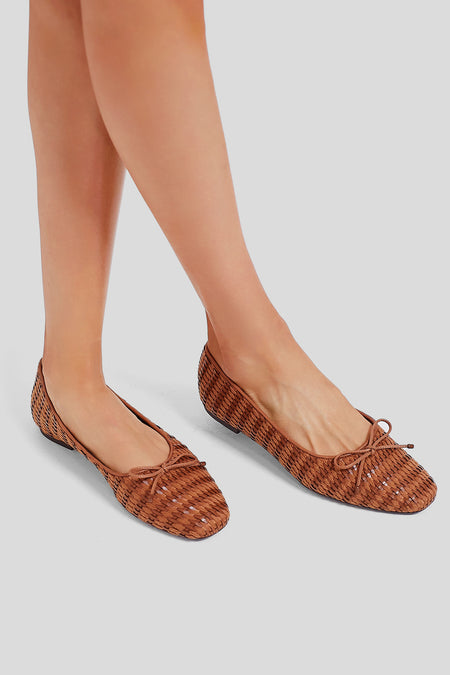 Caramel Coffee Arissa Straw Flats Schutz