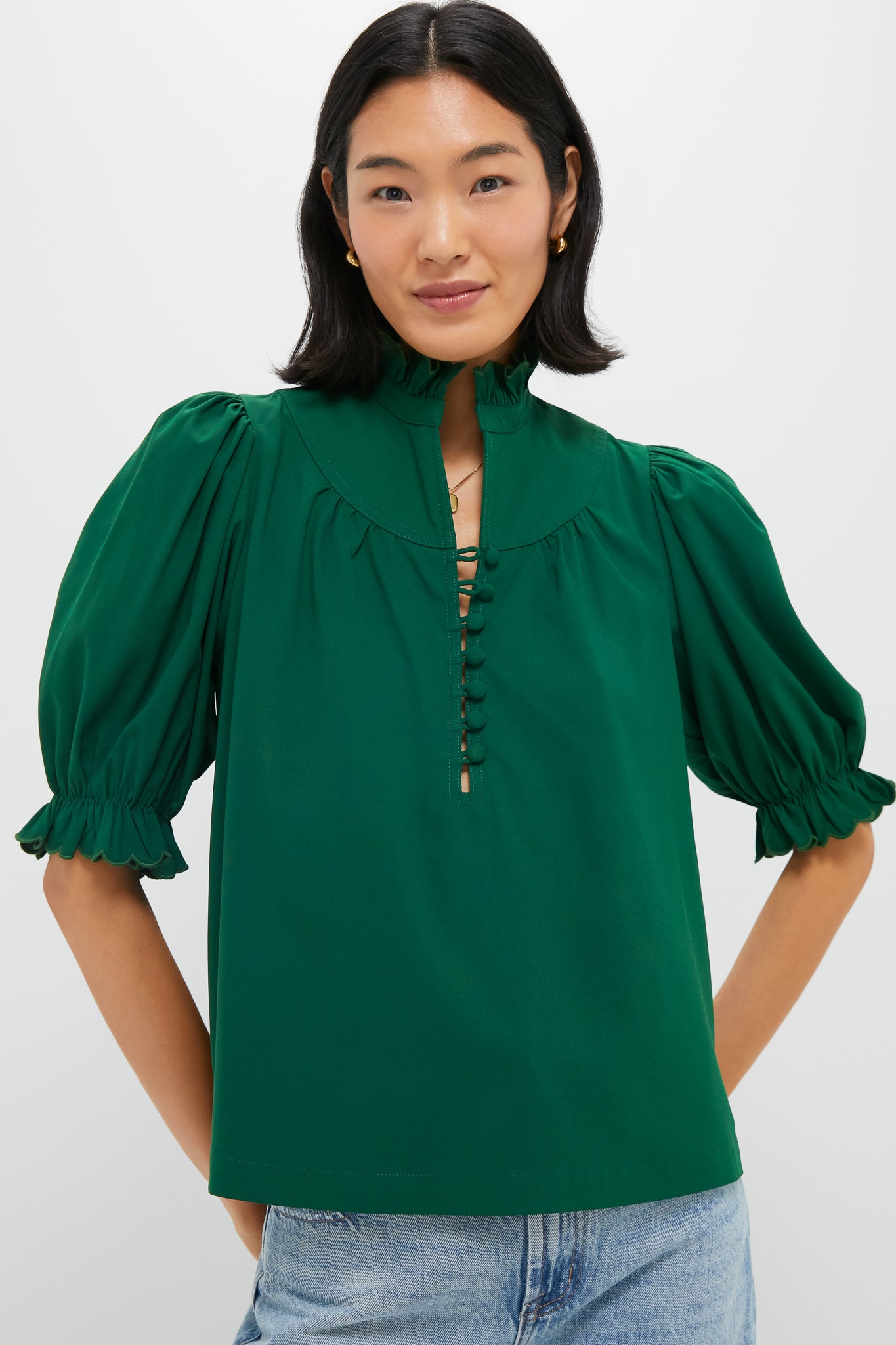 Hunter Green Selena Blouse | Pomander Place