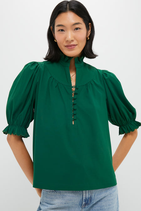 Hunter Green Selena Blouse