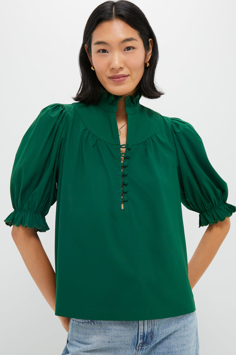 Hunter Green Selena Blouse