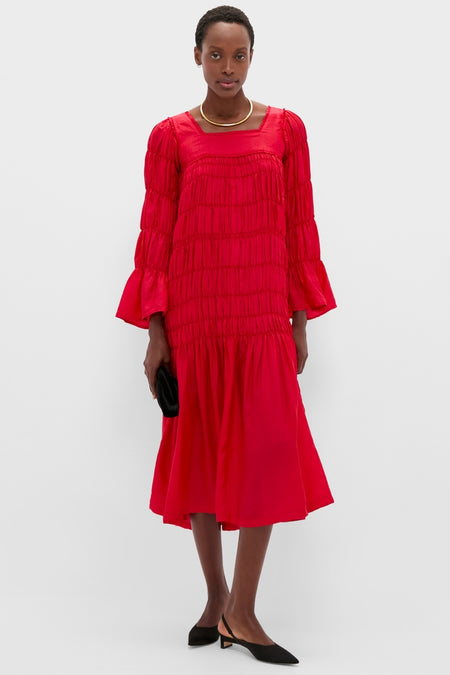 Red Scarlet Sybil Silk Dress