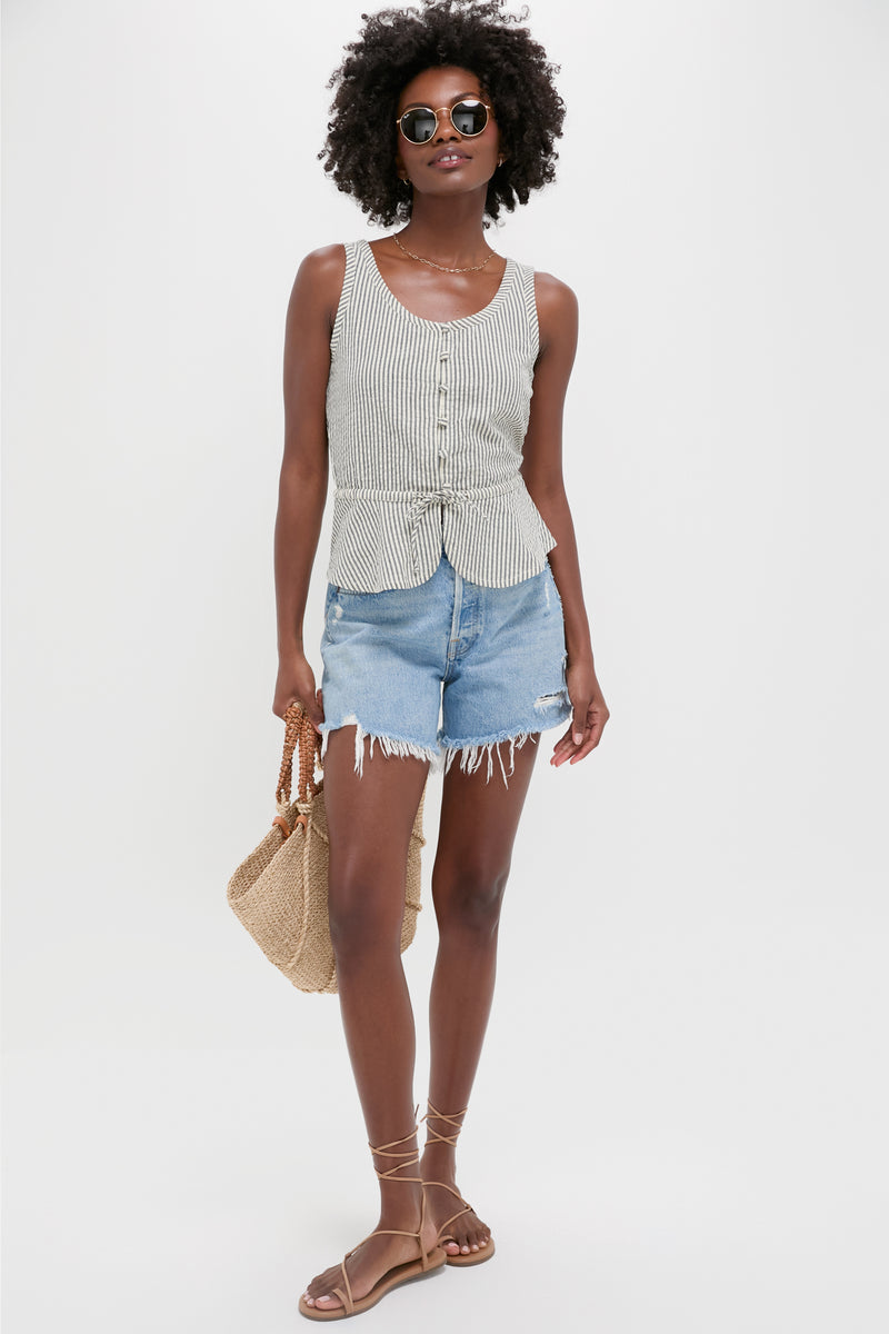 Newburyport Stripe Studio Peplum Top