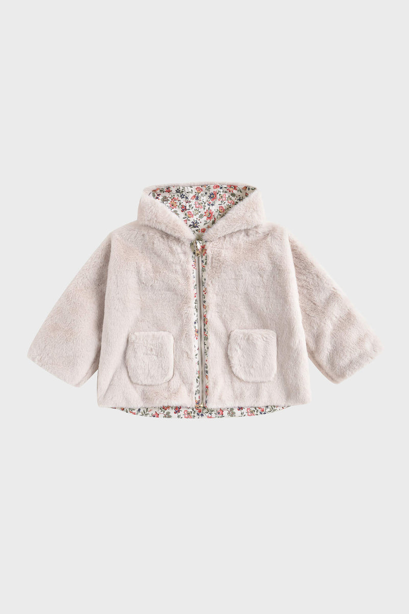 Reversible Coat Felvet Cream Wild Flowers