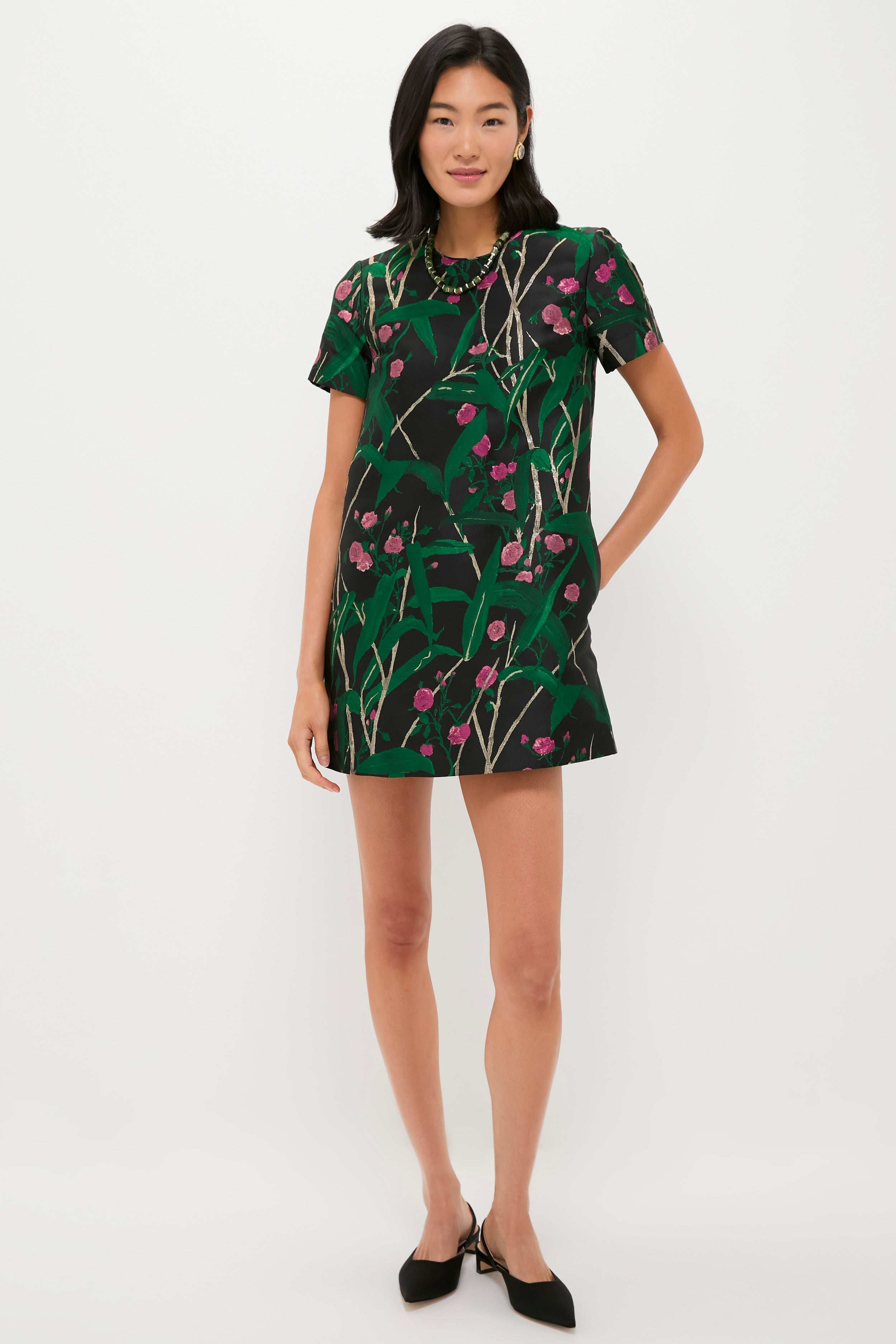 Bamboo Jacqaurd Mini Swing Dress | La DoubleJ