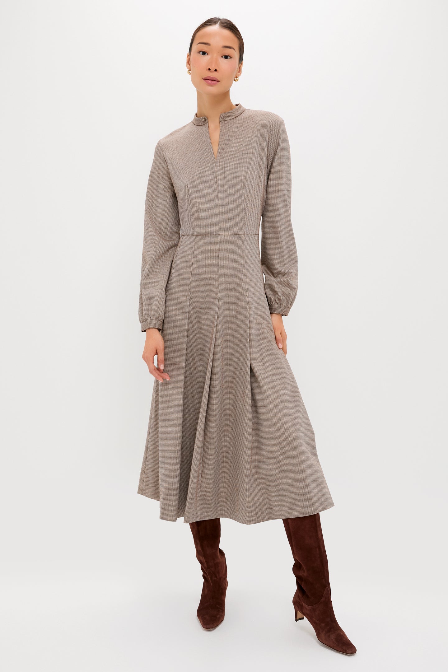 Brown Houndstooth Smith Dress