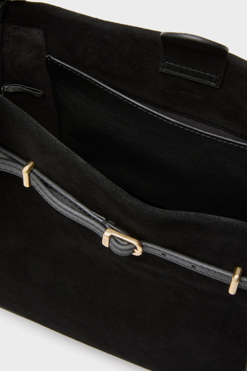 Black Cleo Suede Tote