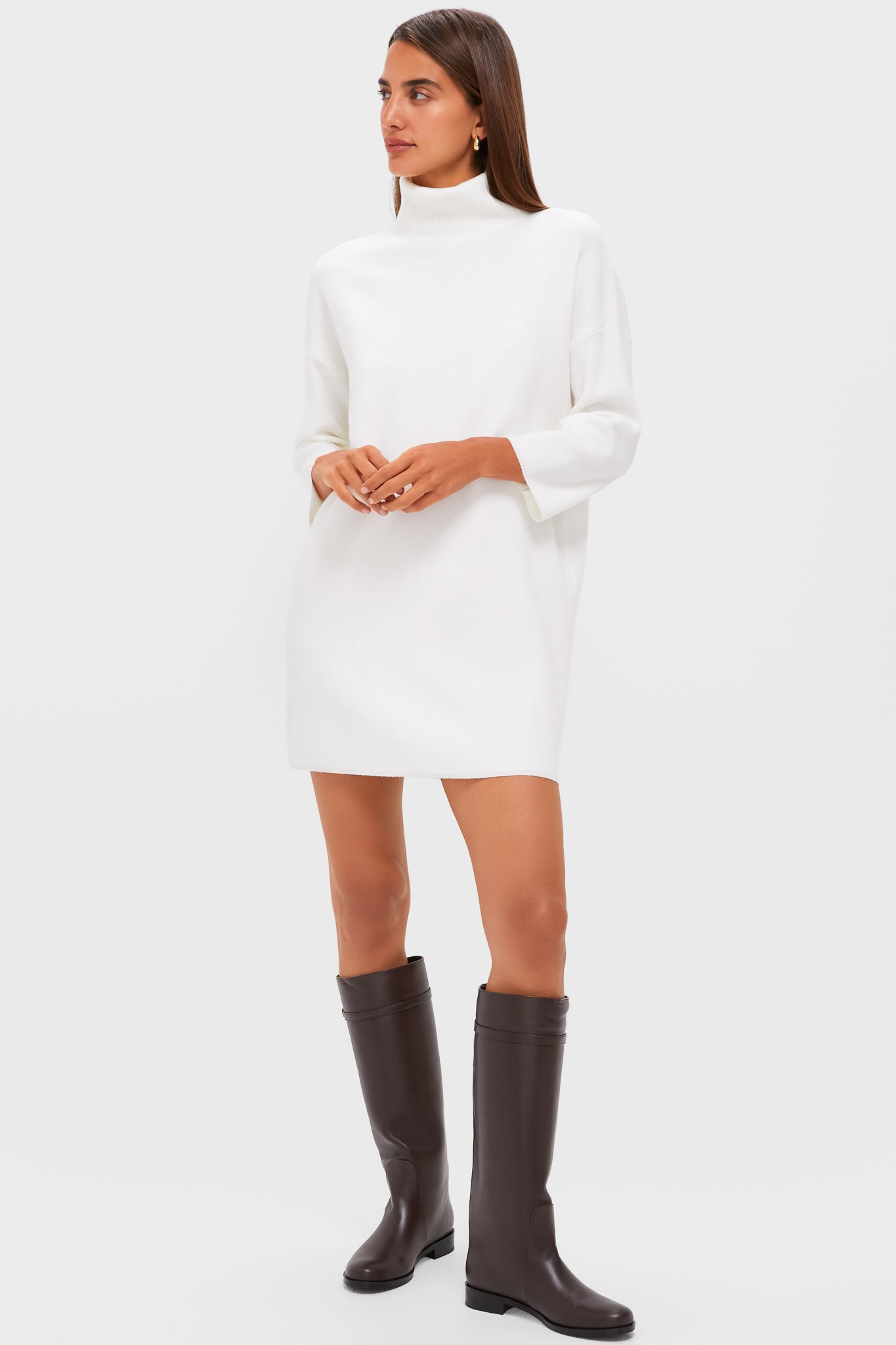 navy blue dress for baby girl Oversized White Knit Maxi Dress – Long Sleeve Sweater Dress With Pockets