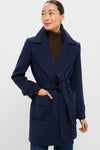 Navy Wool Ives Wrap Coat
