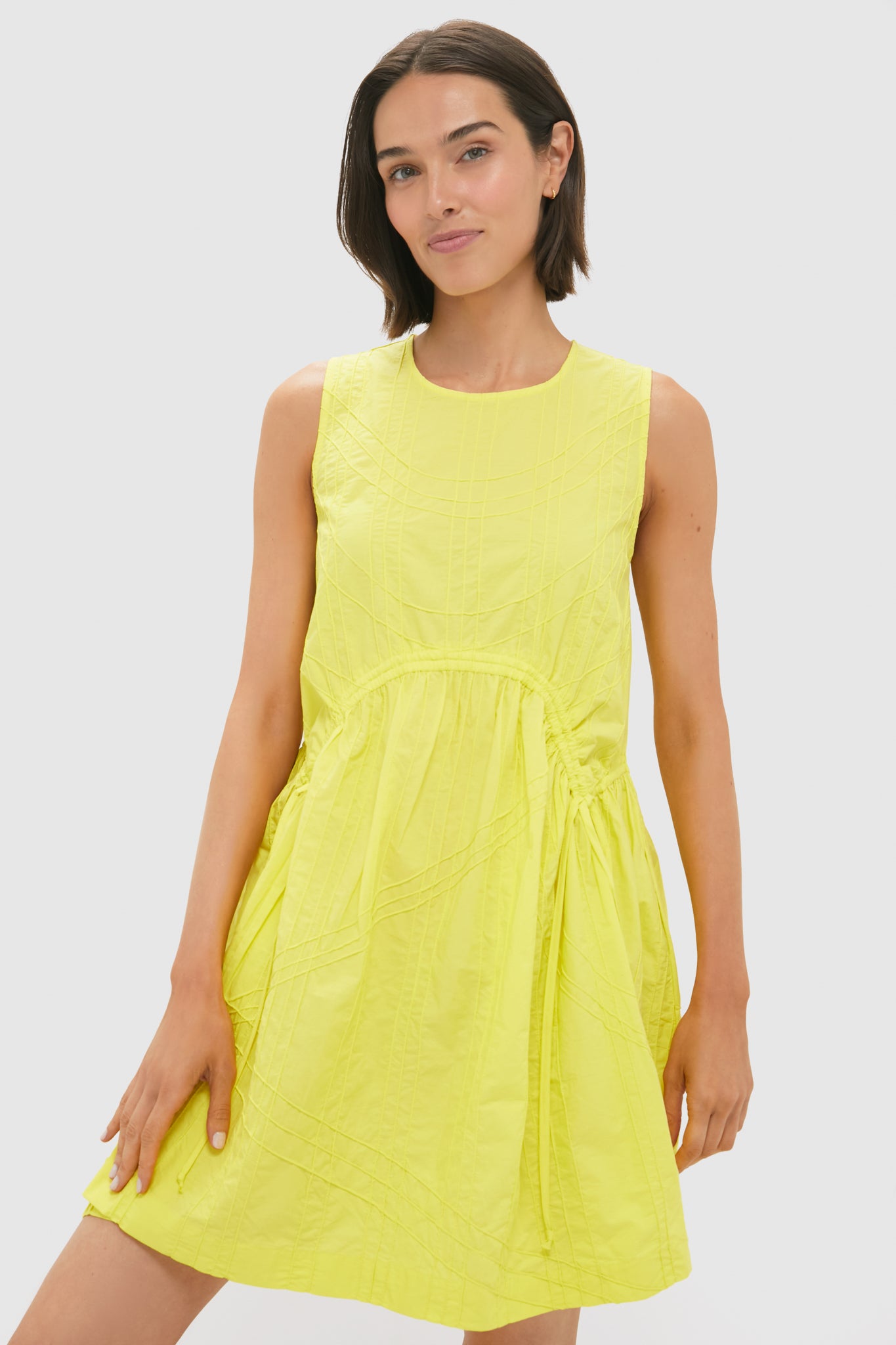 Yellow Camden Cotton Poplin Tank Mini Tunic
