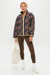 Reversible Black and Baroque Floral Quilted Mallory Jacket