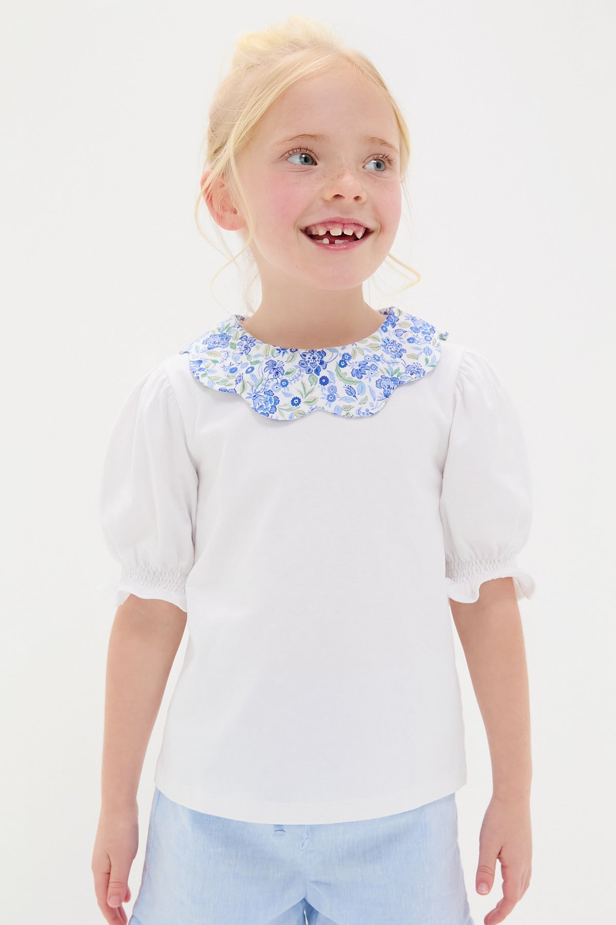 Dusty Blue Floral Analia Top