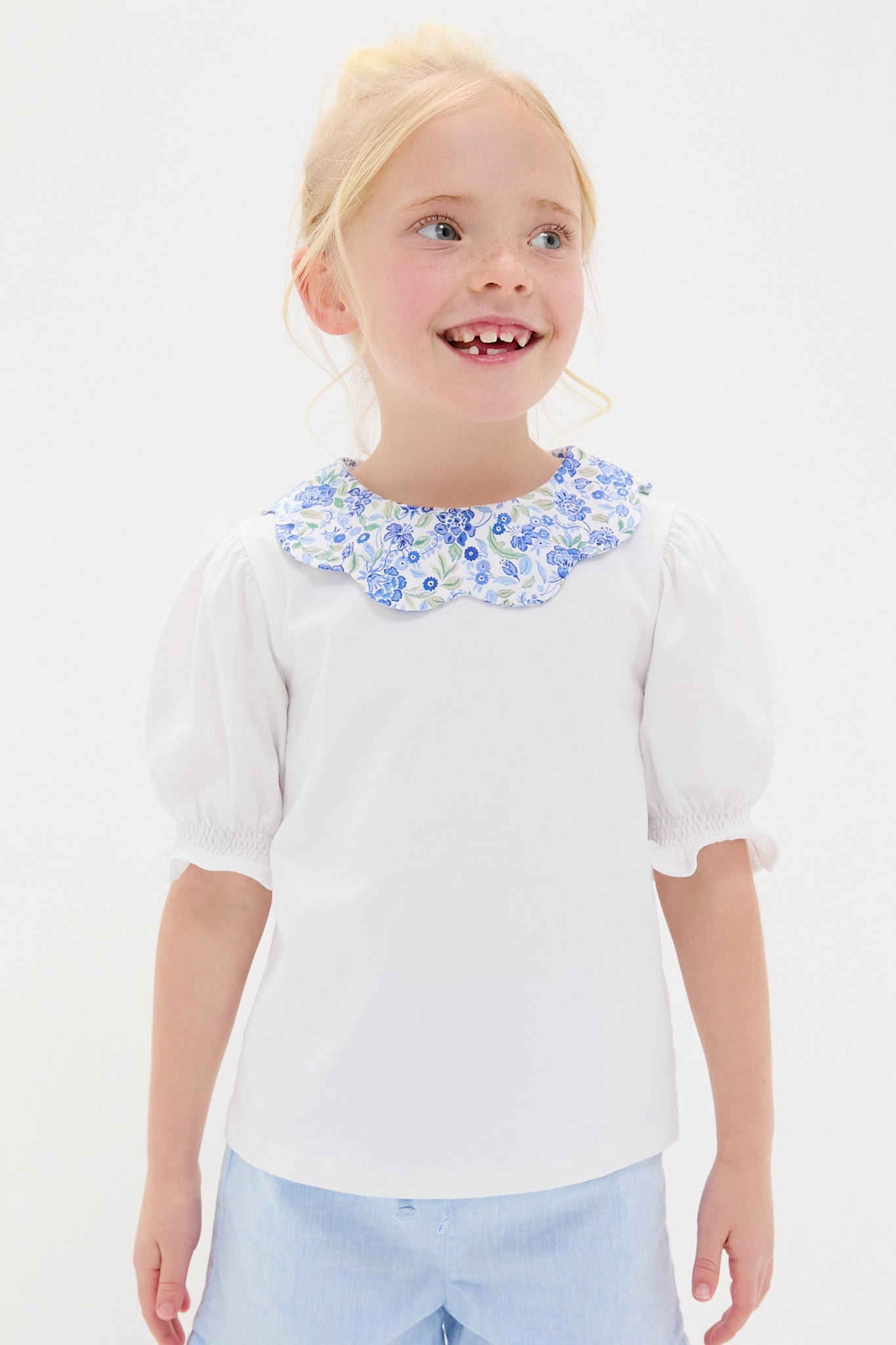 Dusty Blue Floral Analia Top