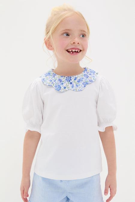 Dusty Blue Floral Analia Top