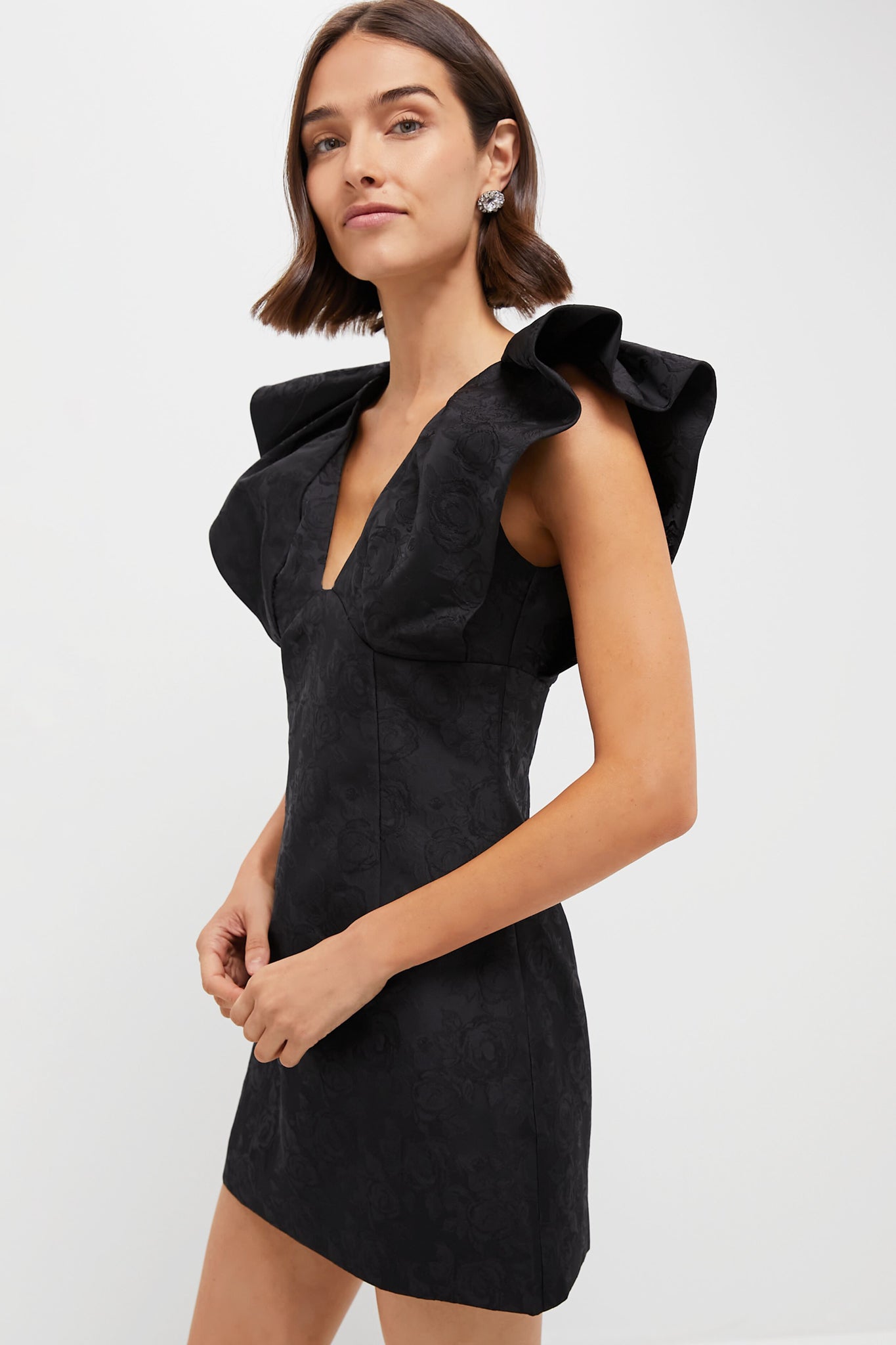Black Jacquard Tanya Mini Dress | Hyacinth House Black Jacquard Tanya Mini Dress | Hyacinth House