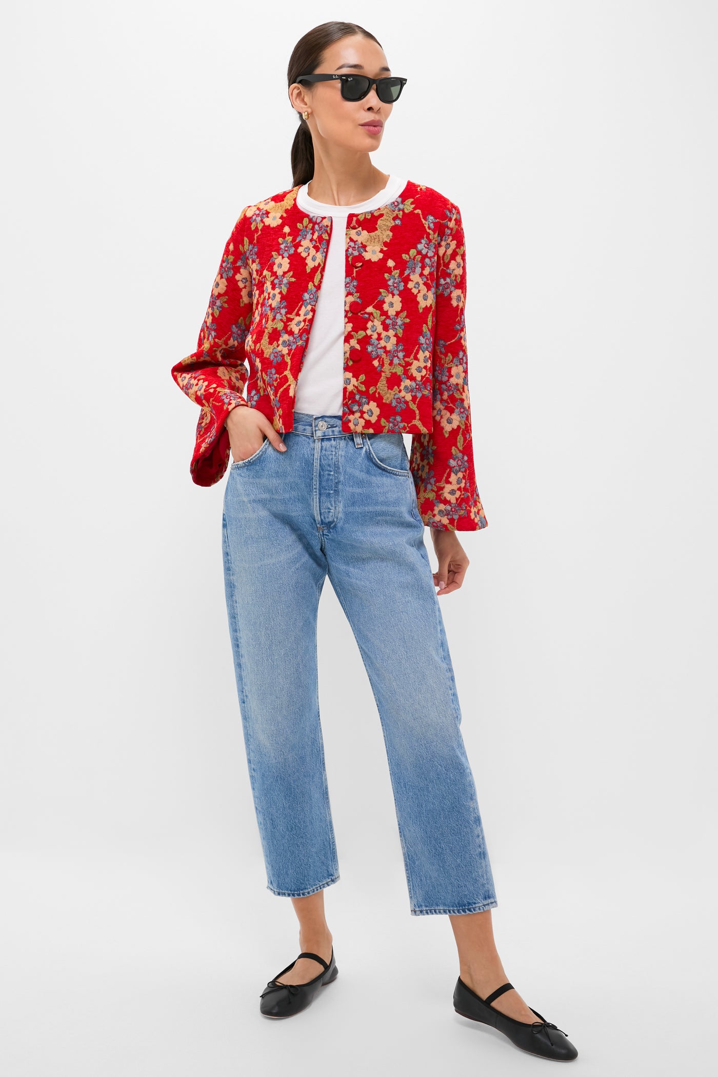 Sakura Blossom Chenille Jacquard Maxine Jacket