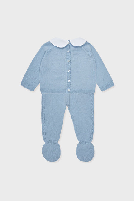 Dusty Blue Celyn Merino Baby Knitted Set