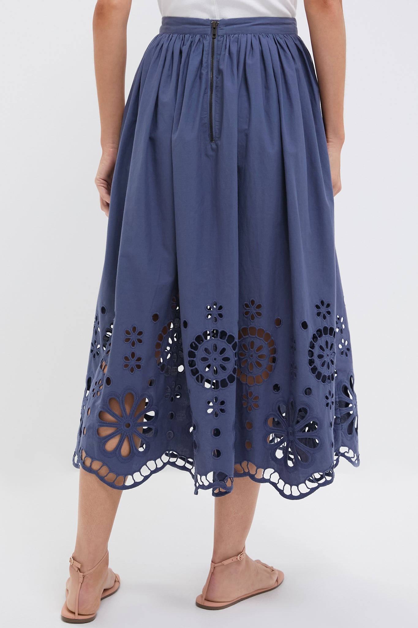 Vintage Blue The Super Bloom Eyelet Skirt