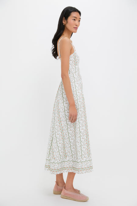 Green Multi Provence Floral Margot Dress