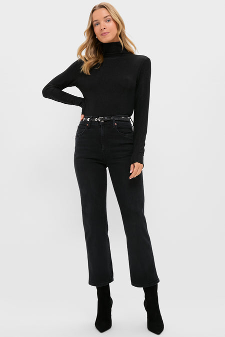 Black Metallic Ellory Turtleneck