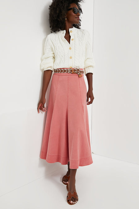Nantucket Red Stretch Twill Brynn Skirt