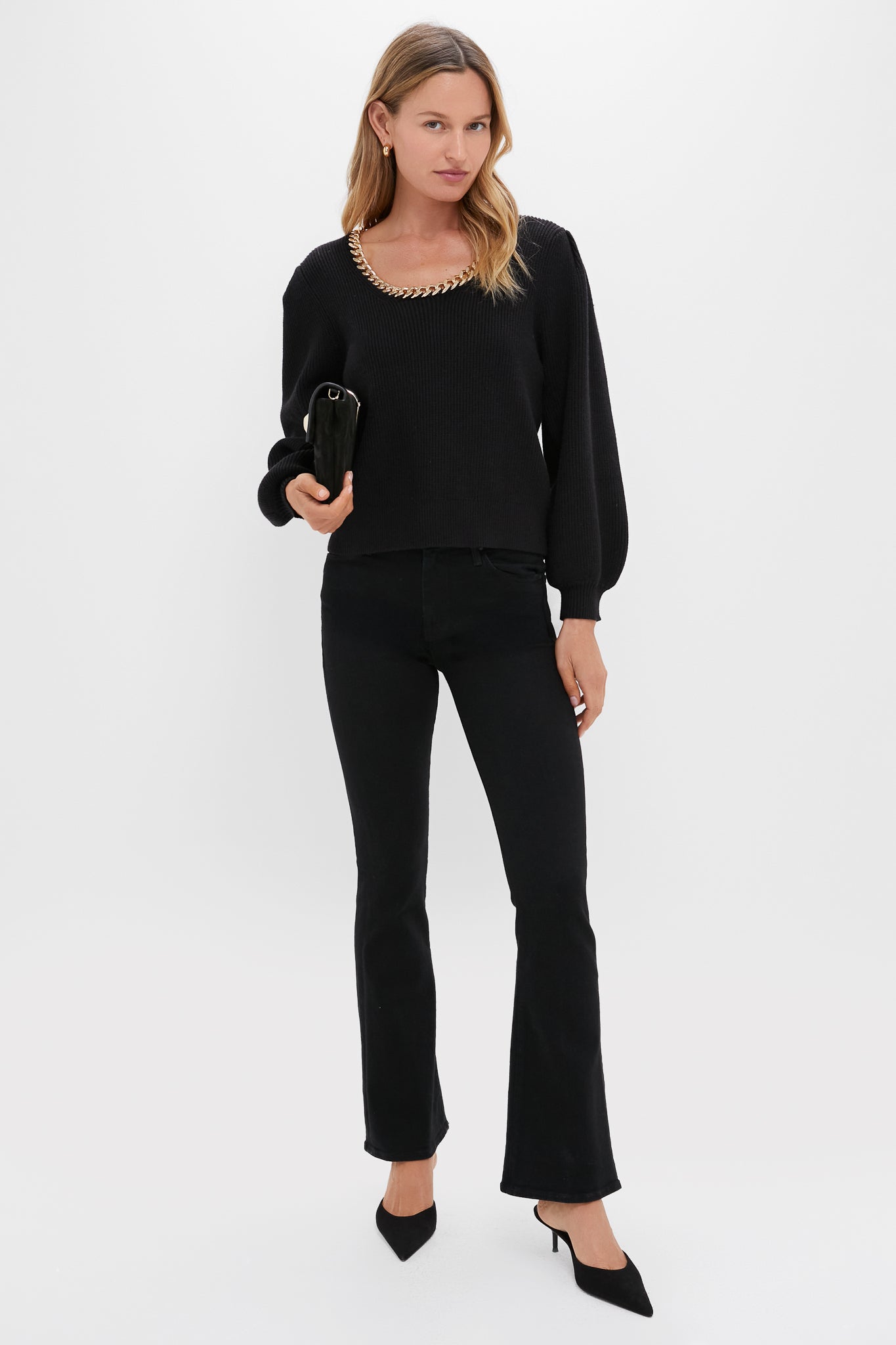 Black & Gold Chain Blythe Sweater