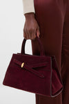 Raisin Suede Veronica Beard Dash Bag