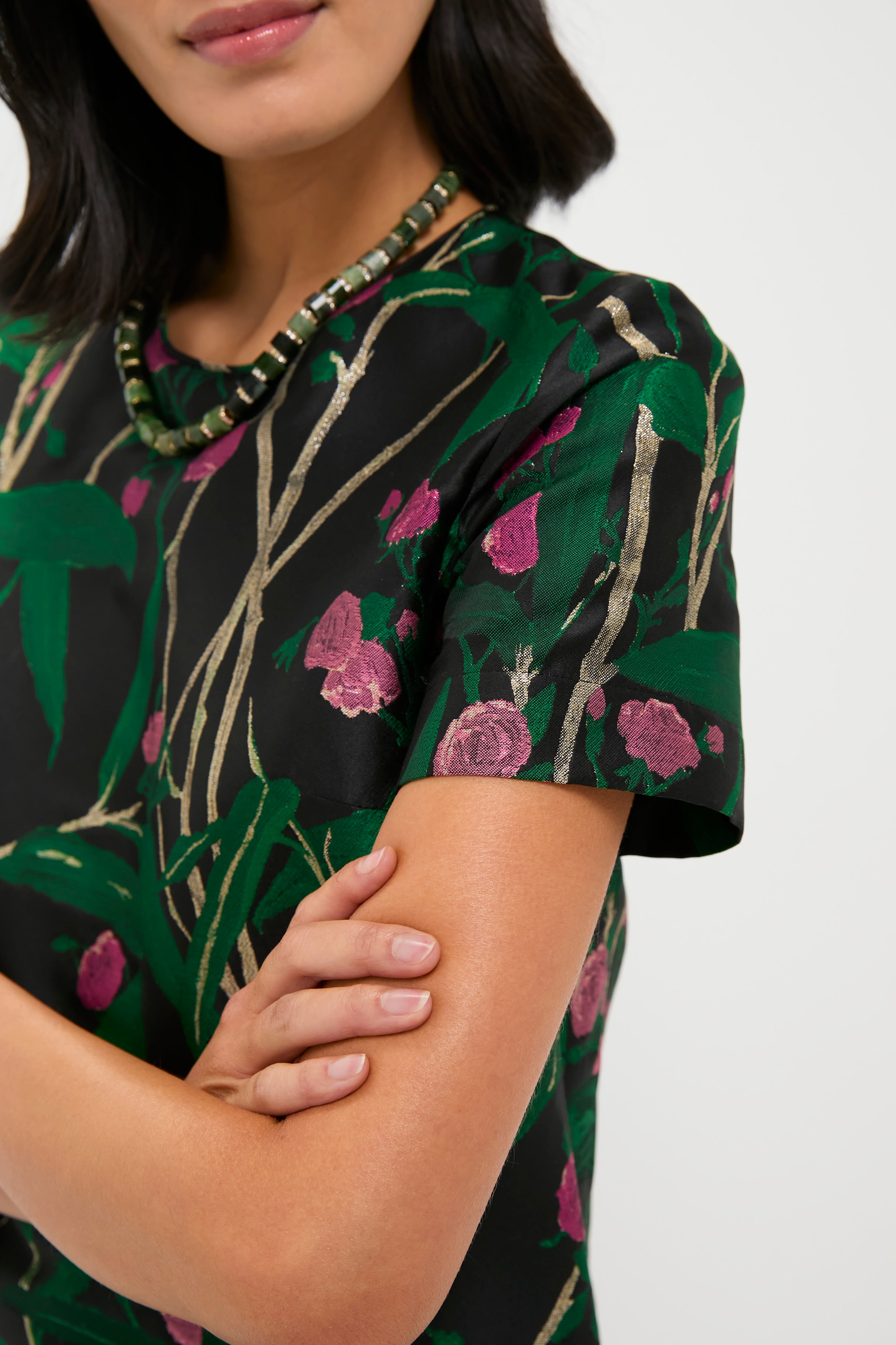 Bamboo Jacqaurd Mini Swing Dress