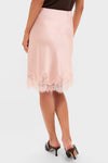 Light Pink Satin Mischa Slip Mini Skirt