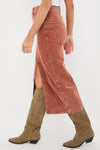 Rust Odalie Corduroy Skirt