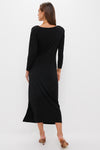 Black Side Tie Elspeth Maxi Dress