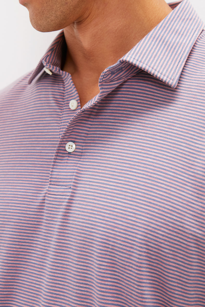 Three Springs Stripe Long Sleeve Movement Polo