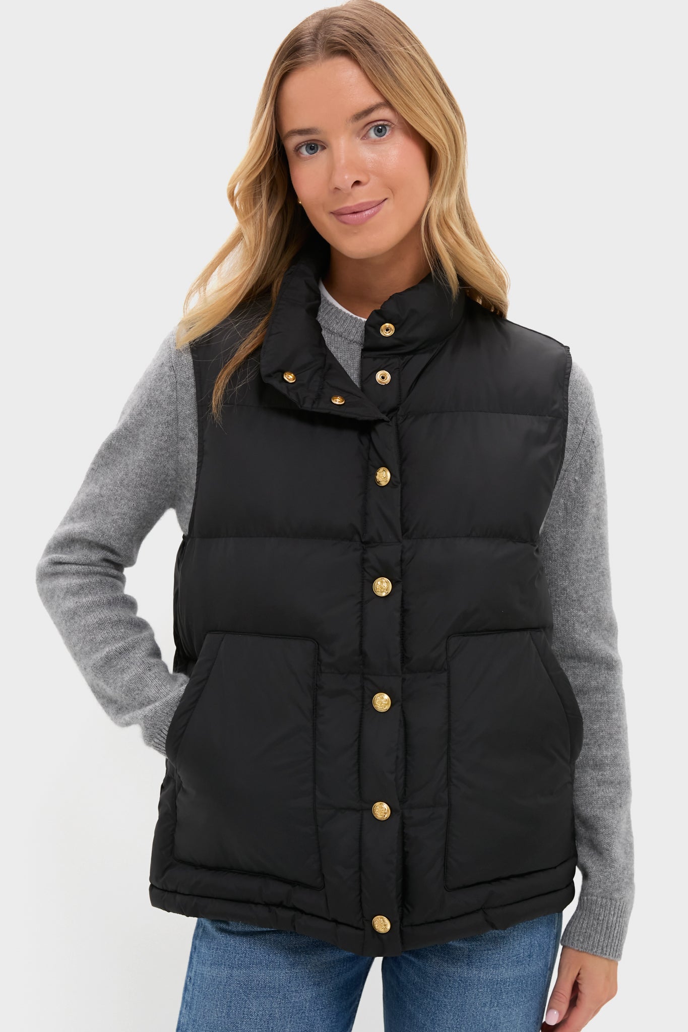 Black Inez Puffer Vest | Tuckernuck