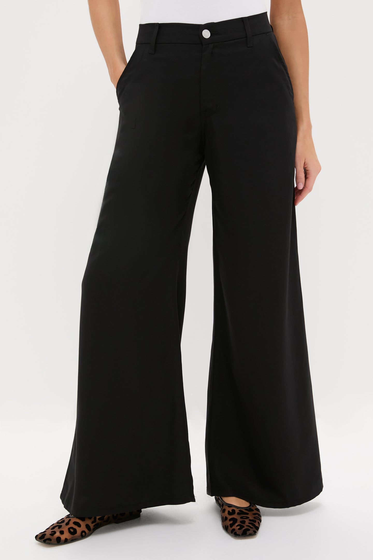 Black Tencel Tulip Trouser