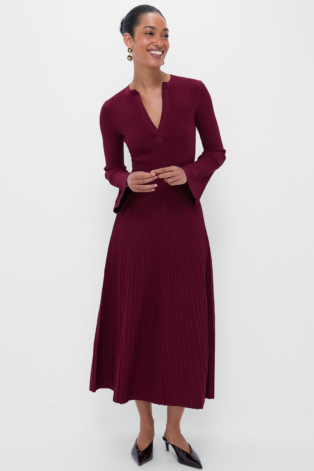 knee length dresses for ladies LINCOLN DRESS IN CRANBERRY JUICE | CULT MIA main image 0