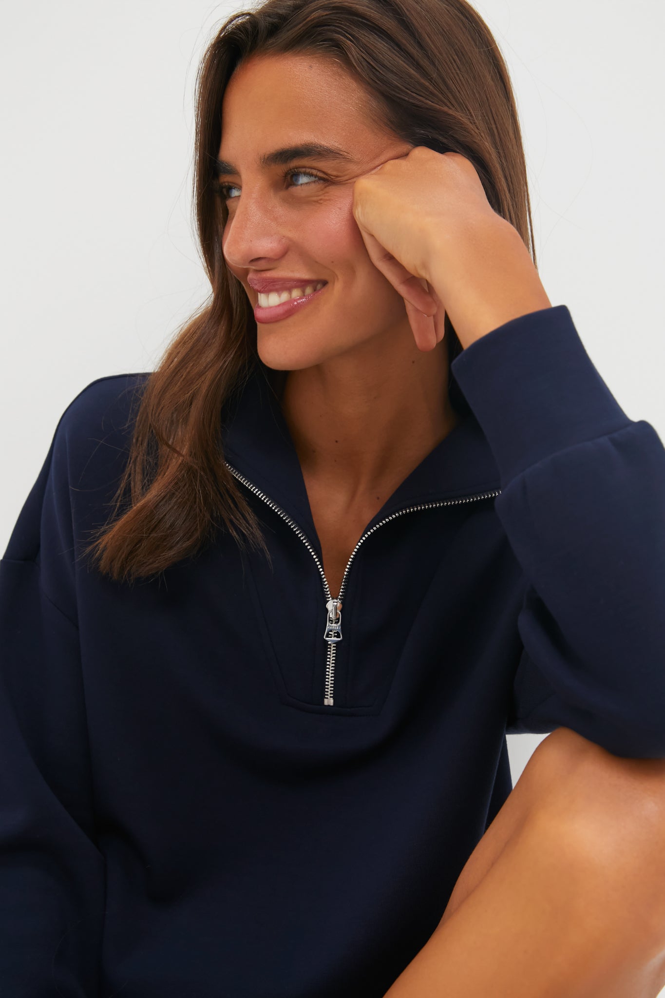Navy Hawley Half Zip Sweat
