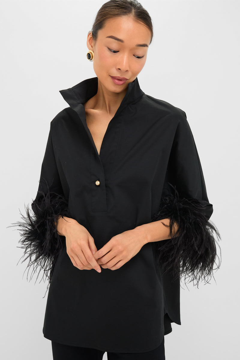 Black Feather Willow Blouse