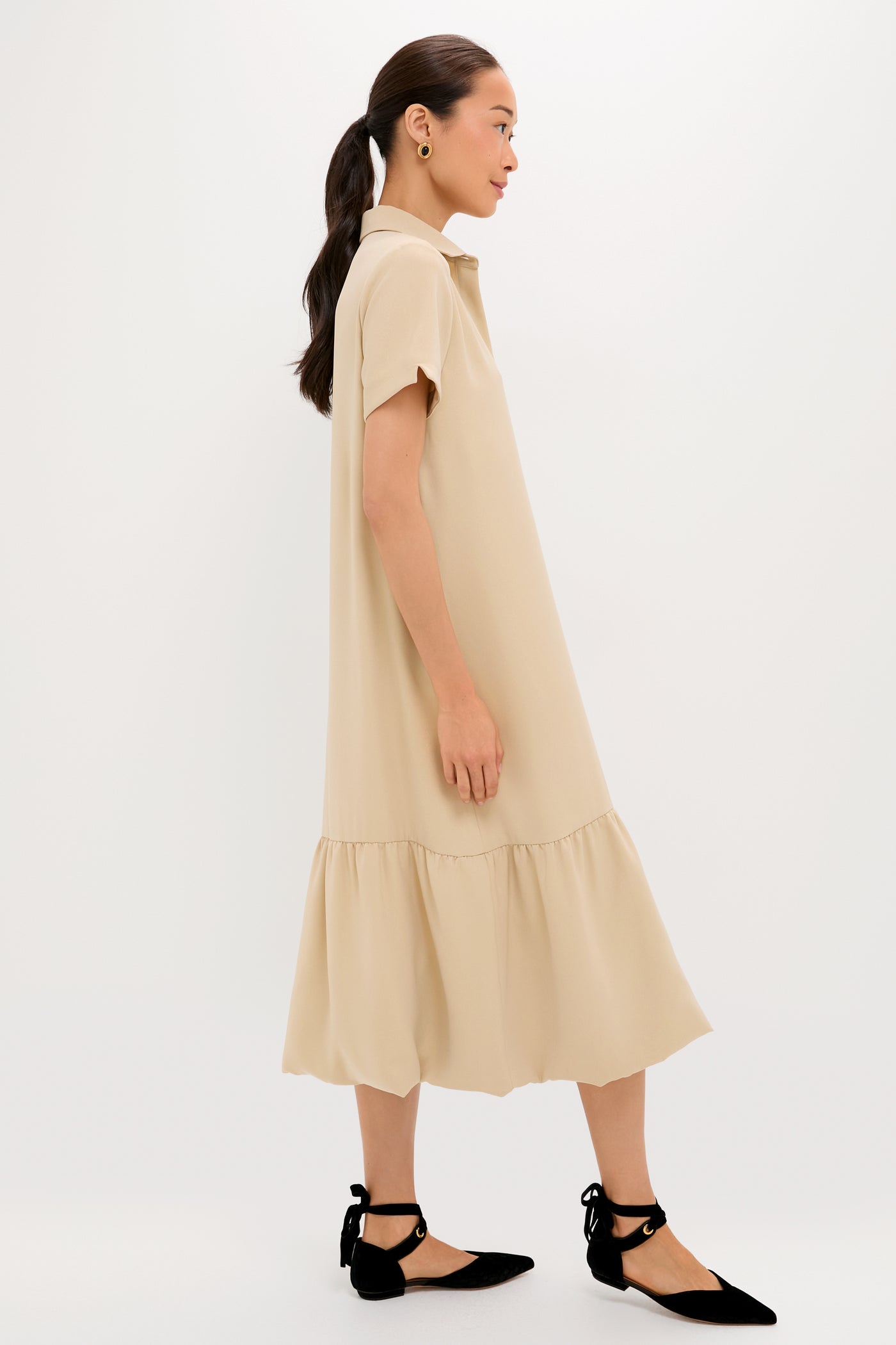 Gold Martine Bubble Maxi Dress