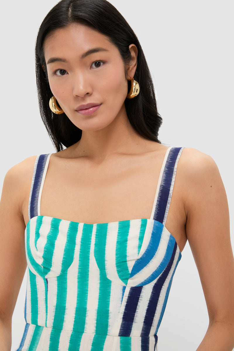 Ocean Ikat Stripes Azzurra Dress