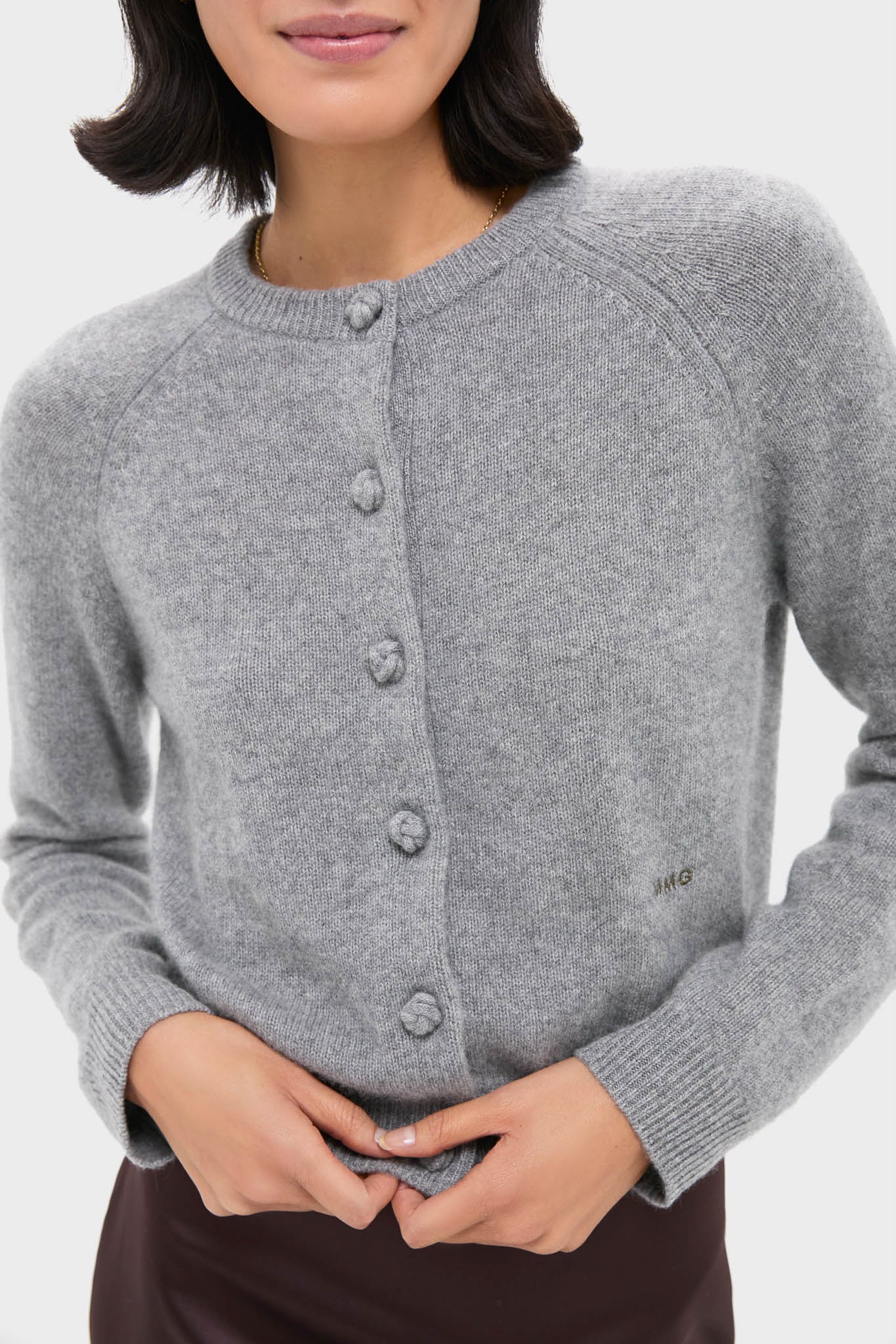 トップス THE SHISHIKUI Mix cardigan / C.GRAY Boxy Button Front Cardigan - Grey | Mens Knitwear | Shop Knitwear