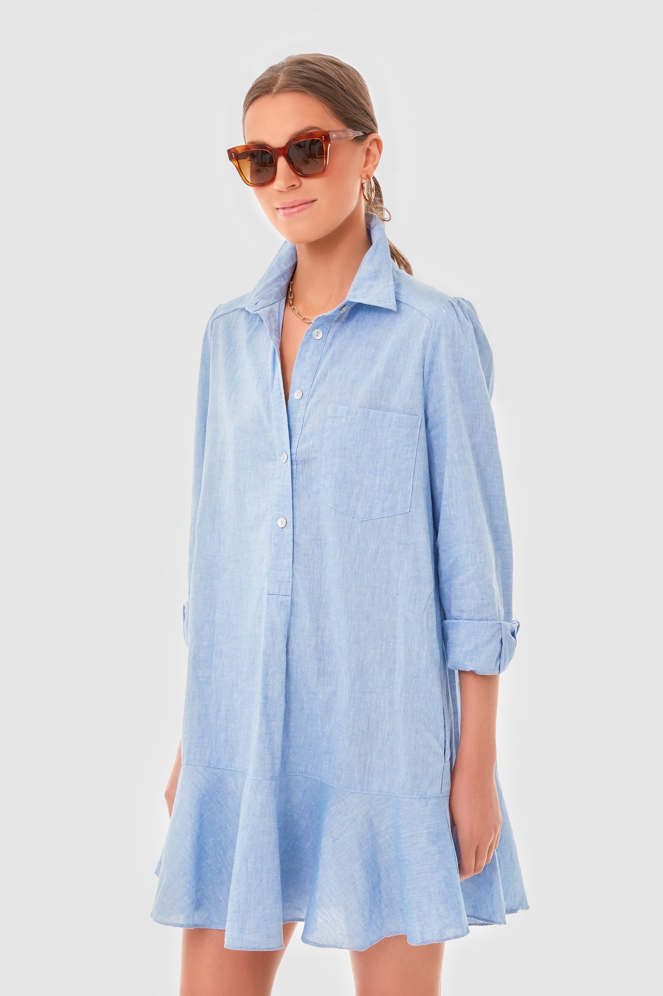 Mint velvet fashion chambray dress