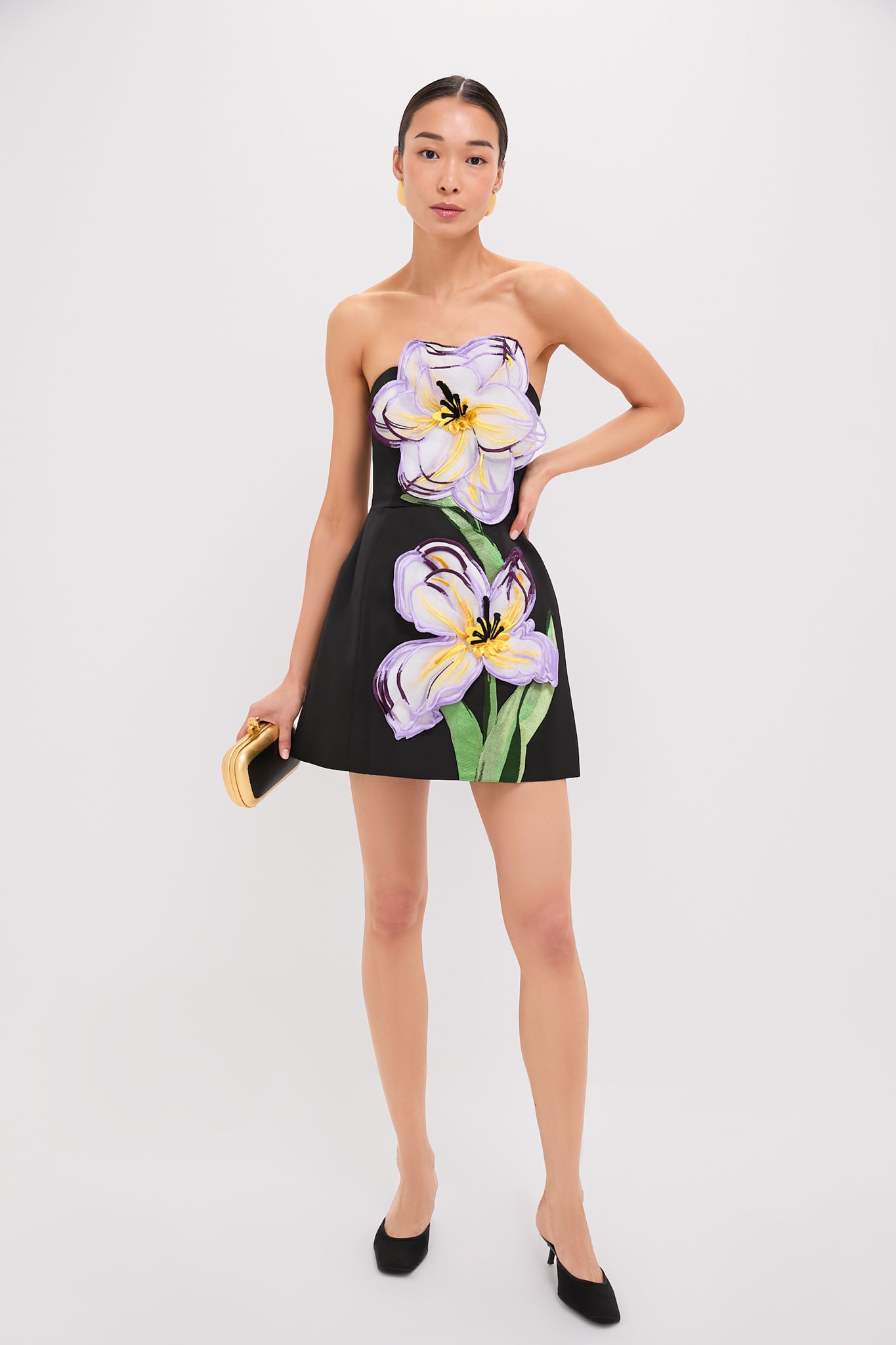Ebony Iris Print Rosalie Mini Dress