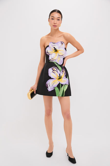 Ebony Iris Print Rosalie Mini Dress