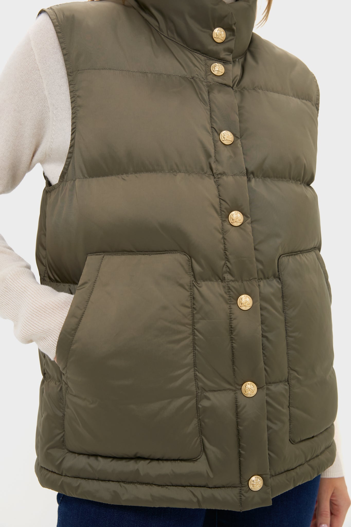 Olive Green Inez Puffer Vest