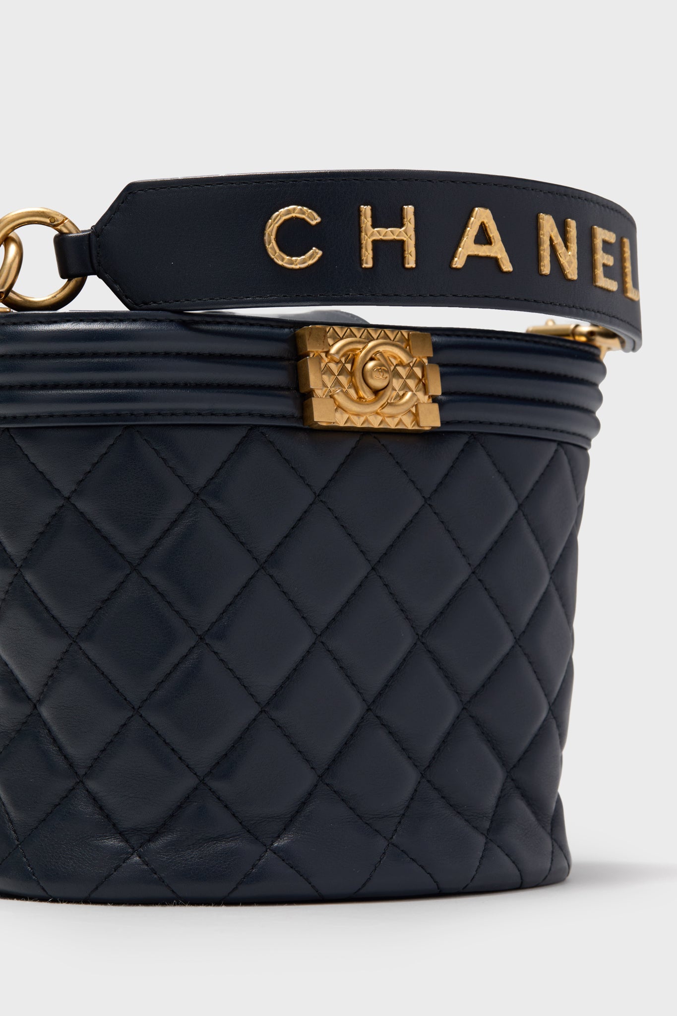 CHANEL Navy Boy Bucket Bag