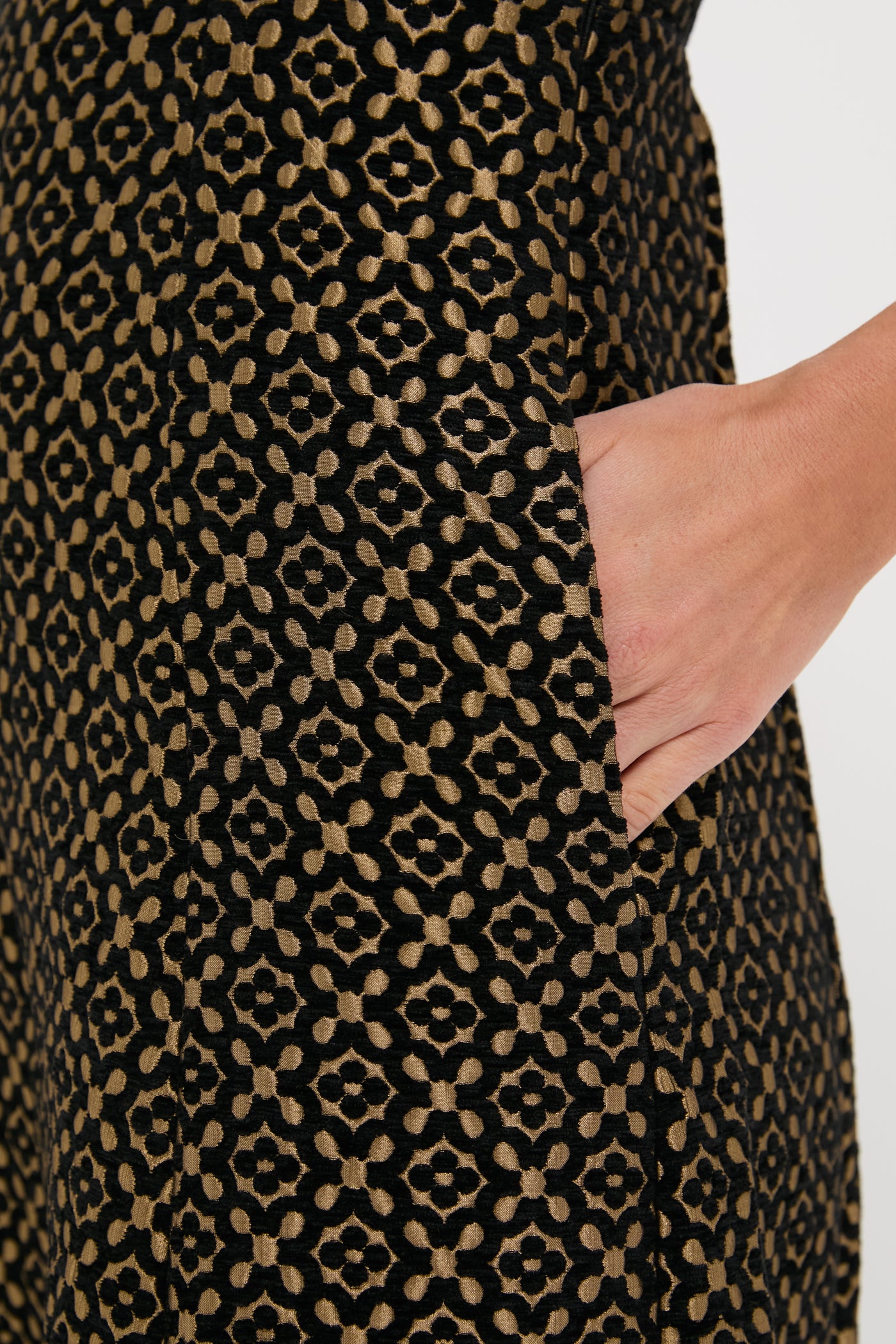 Metallic Brocade Matilda Midi Dress