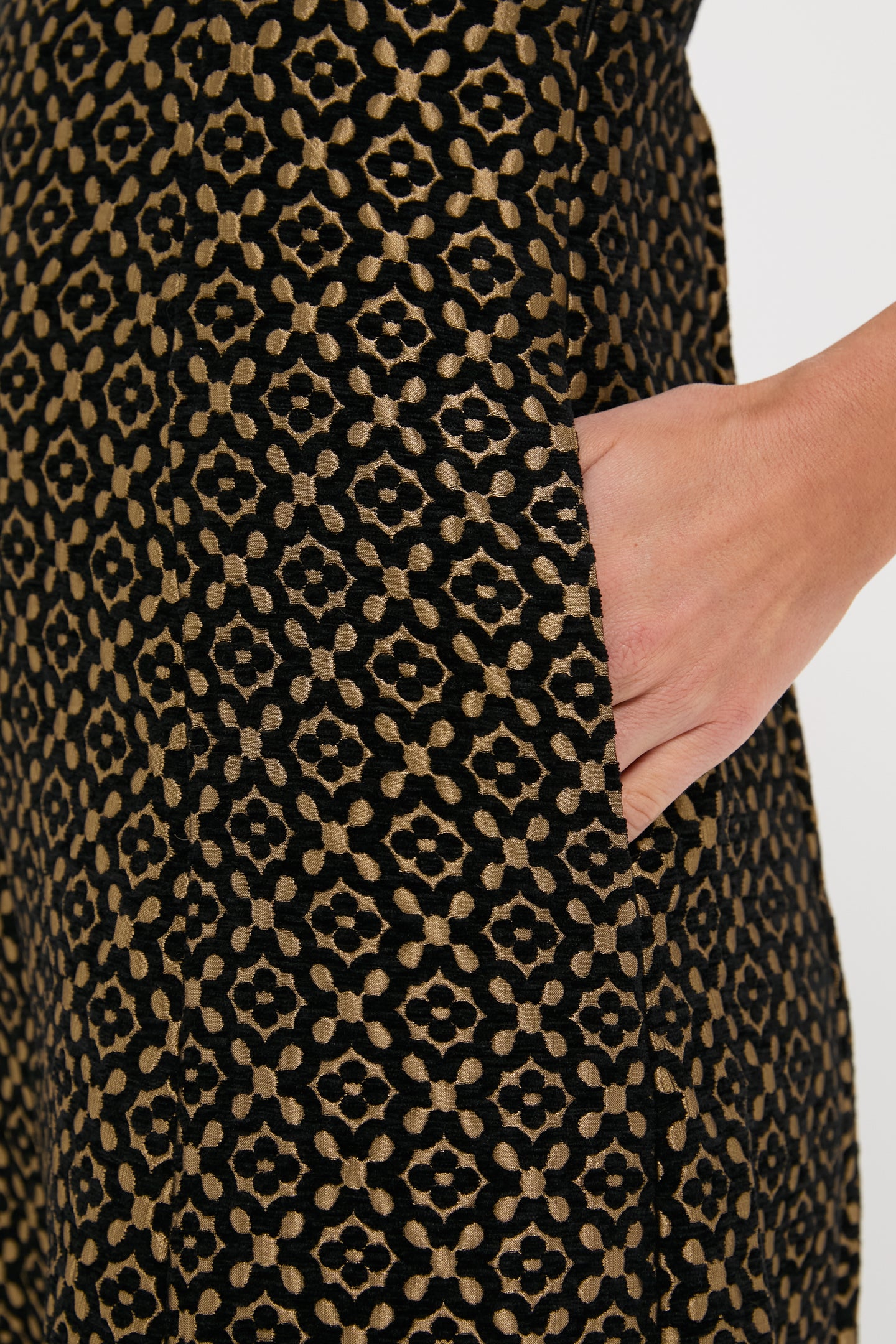 Metallic Brocade Matilda Midi Dress