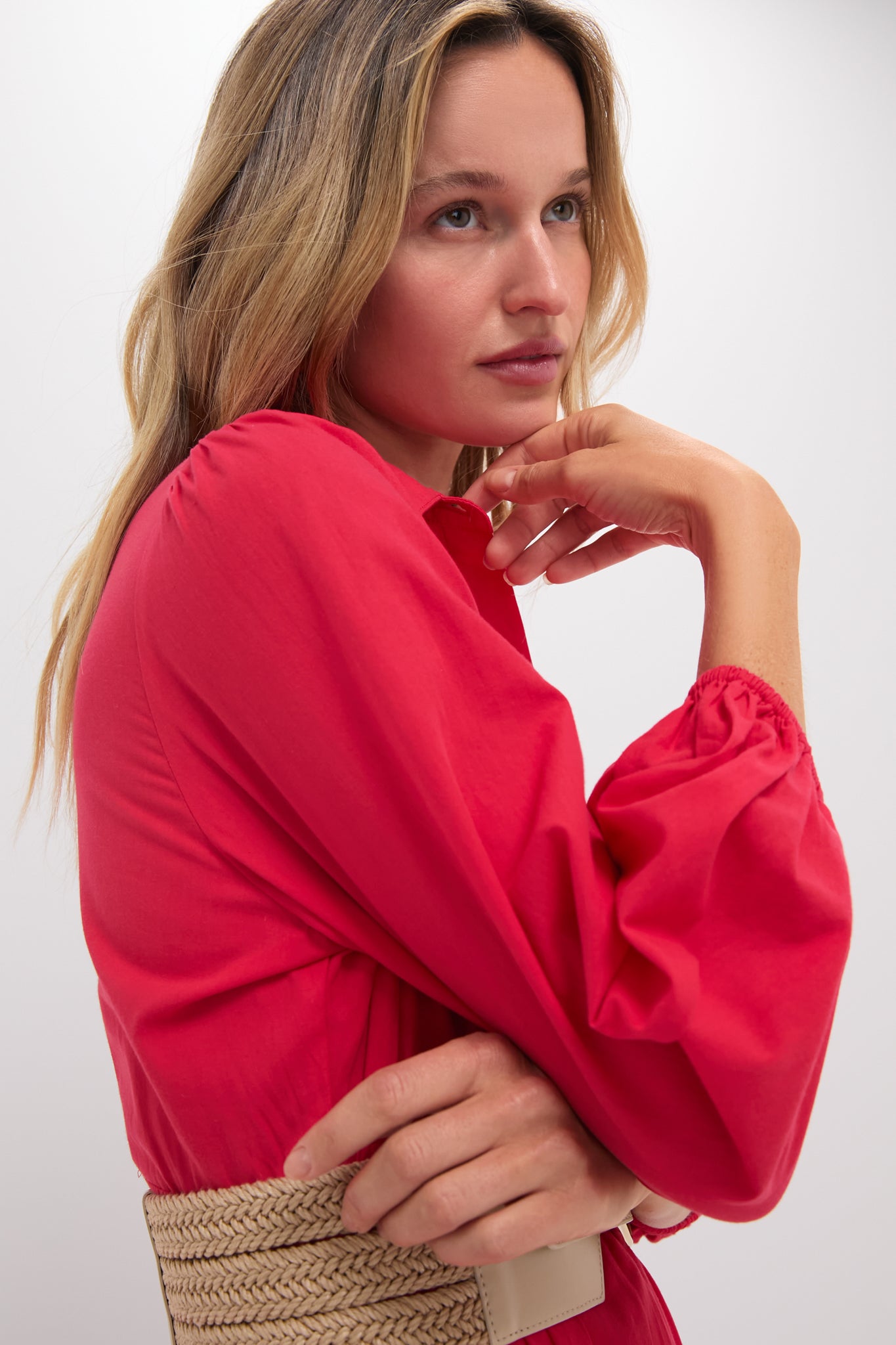 Hibiscus Red Cotton Mabel Maxi Dress