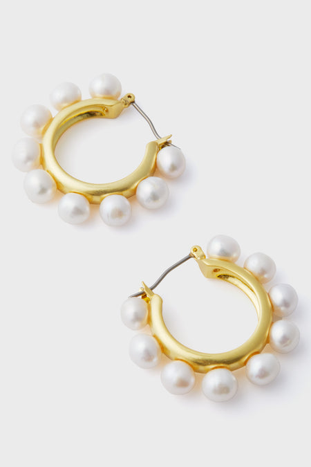 Twiggy Pearl Hoop