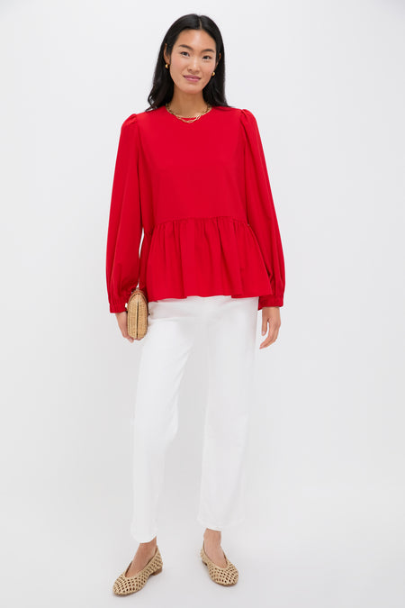 Red Carlota Peplum Blouse